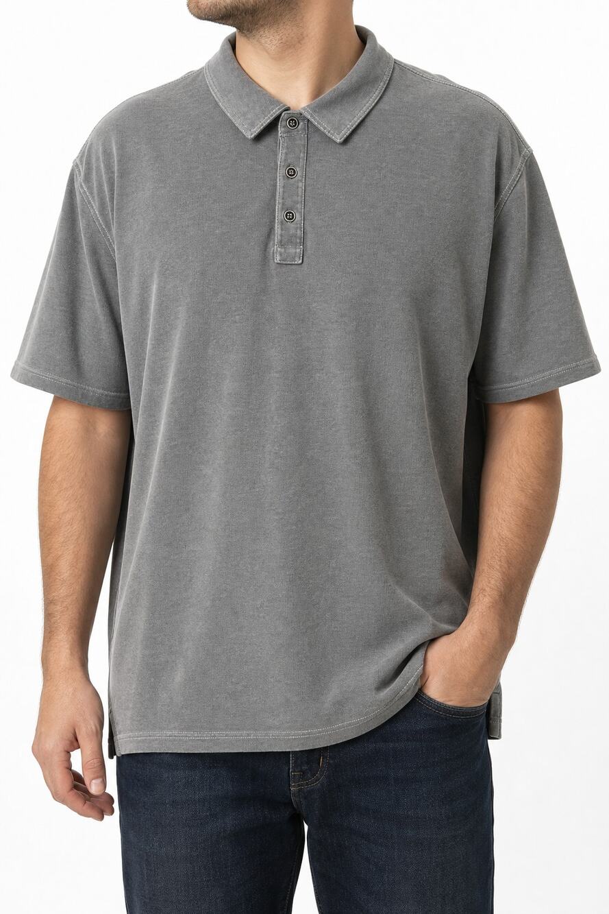 Tommy Bahama Men's Gray Short Sleeve Polo Shirt XXL 2XL Tencel Blend Preppy